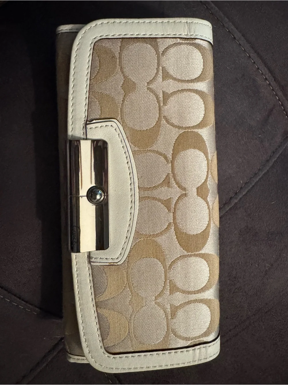 Coach Kristin Signature Slim Envelope Wallet / Checkbook Wallet
